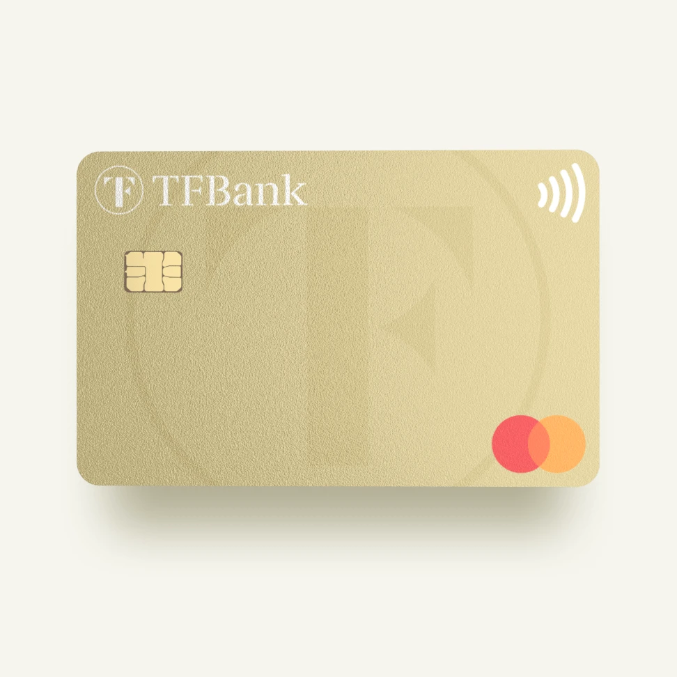 Front facing Mastercard Gold fra TF bank 