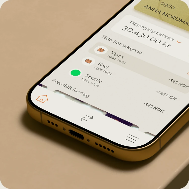 transaksjonsoversikt i tf bank-mobilapp