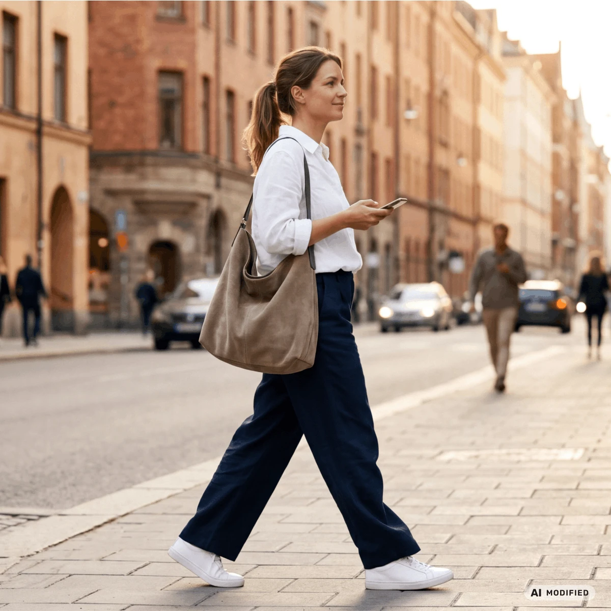 businesswoman walking in city