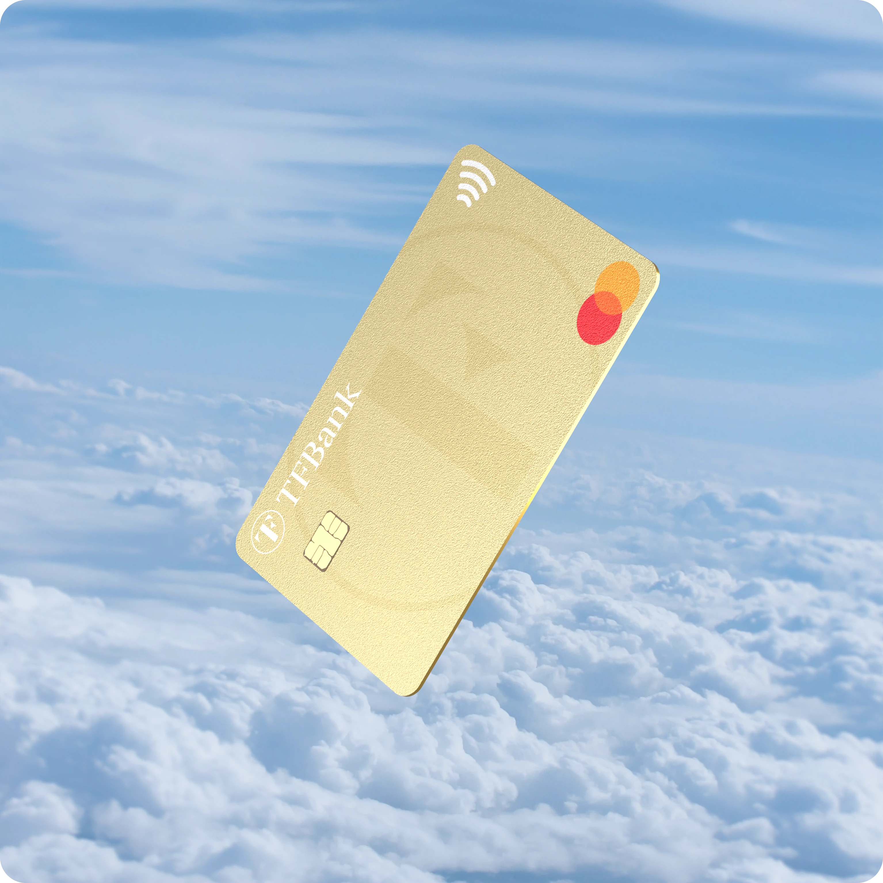 tf bank mastercard floating in sky