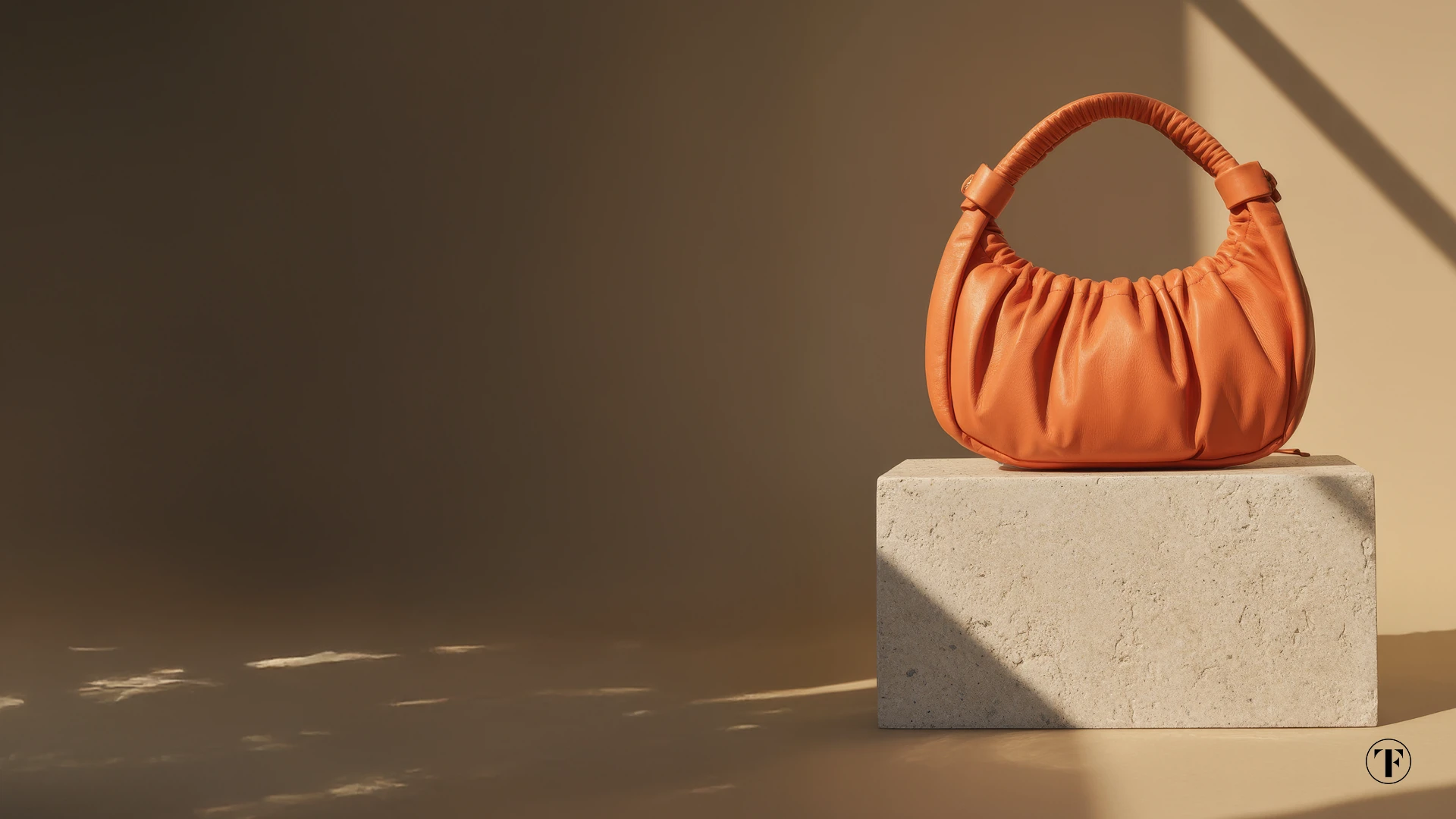 abstract image with orange handbag