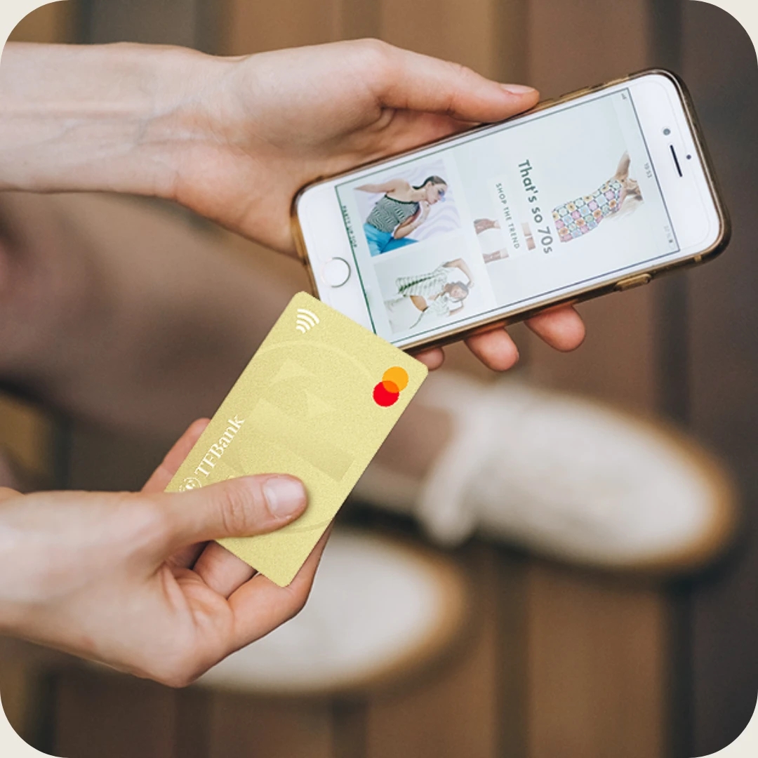 tf bank mastercard og online shopping på mobil