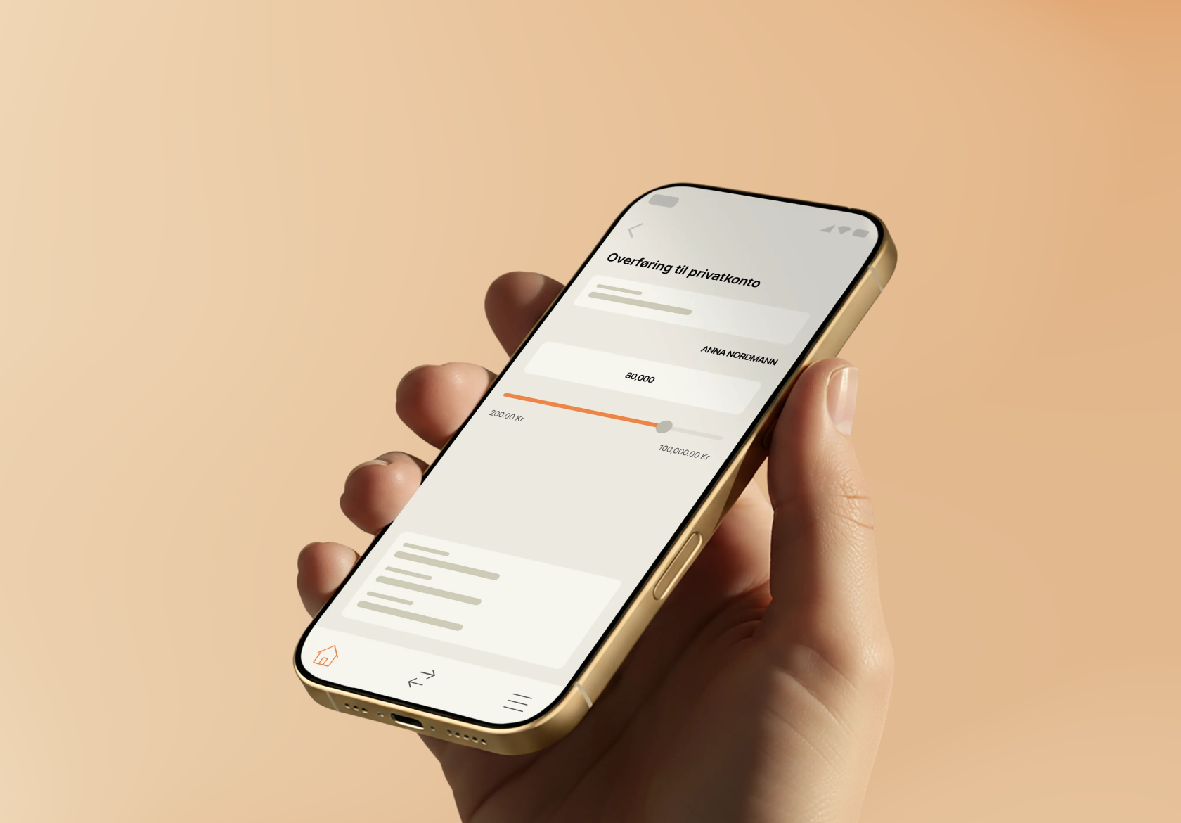 overføring til privatkonto i tf bank-appen