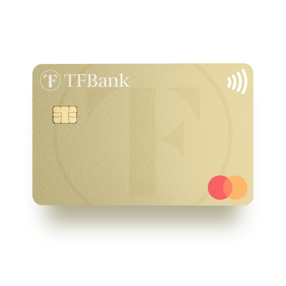 Front facing Mastercard Gold fra TF bank 